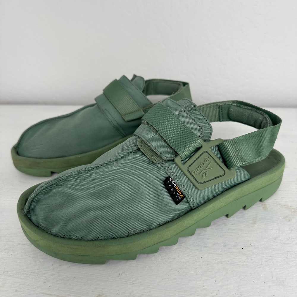 Reebok Sandals Mens 10 Beatnik Hunter Green Cordura FY2947 Hook and Loop Strap